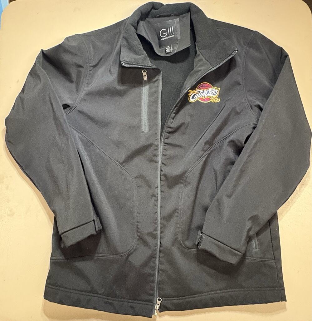 G-III Sports Cleveland Cavaliers Mens Medium Black Softshell Full Zip Jacket NBA